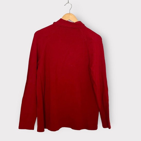 Chico's Women Luxe Tie Neck Detail‎ Pullover Sweater Spiced Red Size 2 Large NWT - Picture 2 of 14
